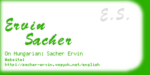 ervin sacher business card